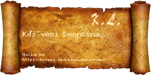 Kövesi Leontina névjegykártya